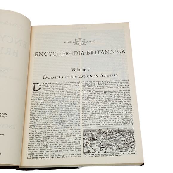 1959 Edition Encyclopedia Britannica Vtg HC Volume 7 DAMASCU to EDUC Educational - Picture 7 of 13